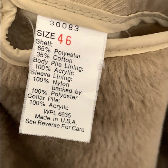 Vintage Woolrich Lined Winter Coat Tan Size 46